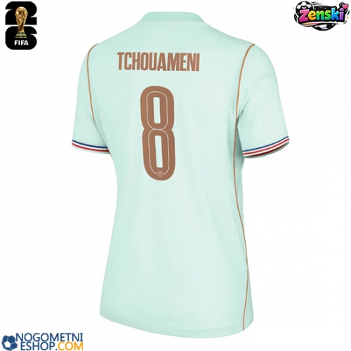 Ženski Nogometni dresi Francija Aurelien Tchouameni #8 Gostujoči SP 2026 Kratek Rokav